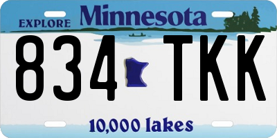 MN license plate 834TKK