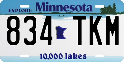 MN license plate 834TKM