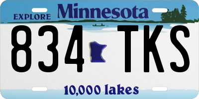 MN license plate 834TKS