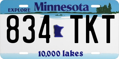 MN license plate 834TKT