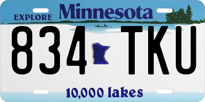 MN license plate 834TKU