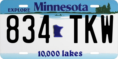 MN license plate 834TKW
