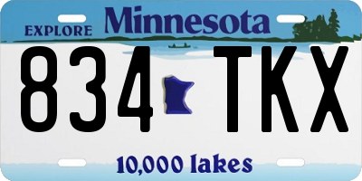 MN license plate 834TKX