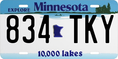 MN license plate 834TKY