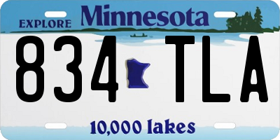 MN license plate 834TLA