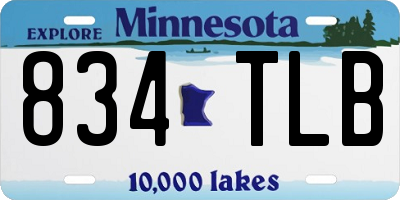 MN license plate 834TLB