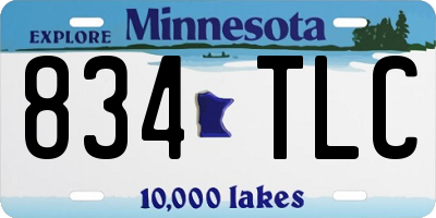 MN license plate 834TLC