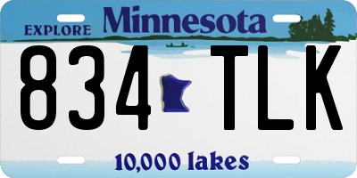 MN license plate 834TLK