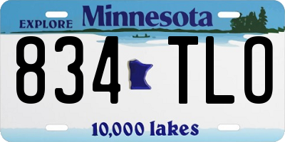 MN license plate 834TLO