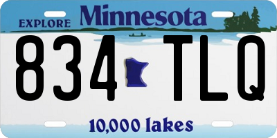 MN license plate 834TLQ