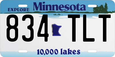 MN license plate 834TLT