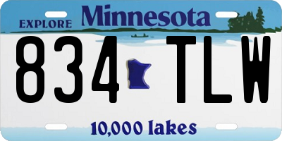 MN license plate 834TLW