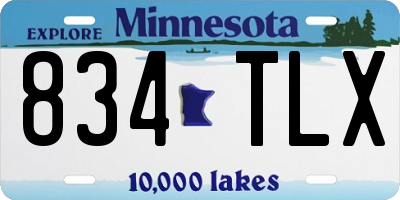 MN license plate 834TLX