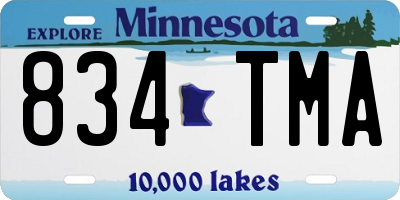 MN license plate 834TMA