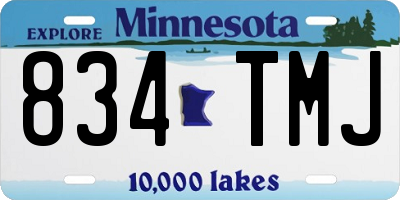 MN license plate 834TMJ