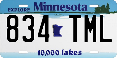 MN license plate 834TML