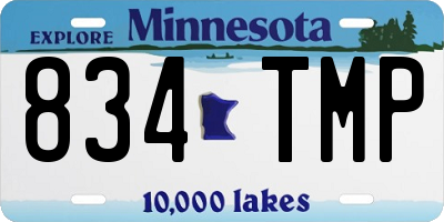 MN license plate 834TMP