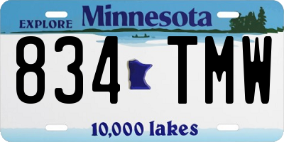 MN license plate 834TMW