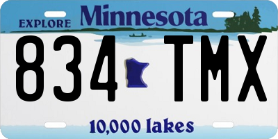 MN license plate 834TMX