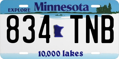 MN license plate 834TNB