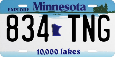 MN license plate 834TNG