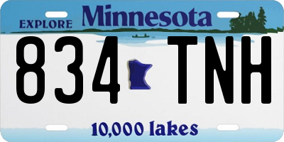 MN license plate 834TNH