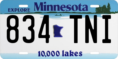 MN license plate 834TNI