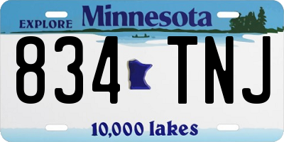 MN license plate 834TNJ