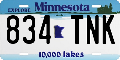 MN license plate 834TNK