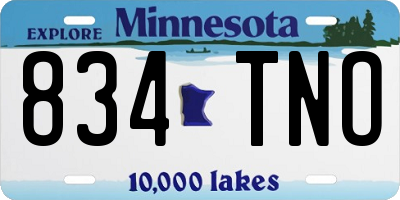 MN license plate 834TNO