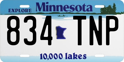 MN license plate 834TNP