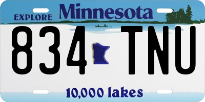 MN license plate 834TNU