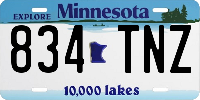 MN license plate 834TNZ