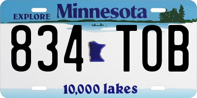 MN license plate 834TOB