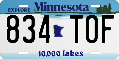 MN license plate 834TOF