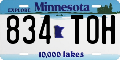 MN license plate 834TOH