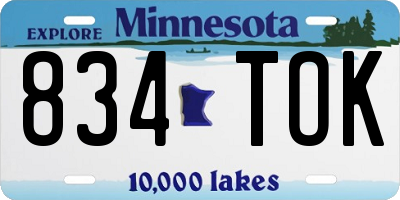 MN license plate 834TOK