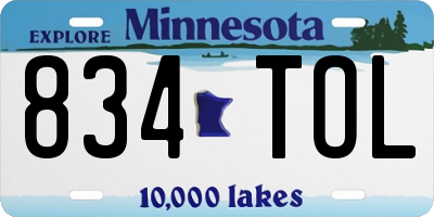 MN license plate 834TOL