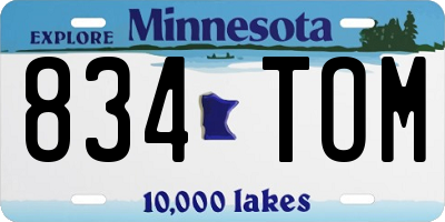 MN license plate 834TOM