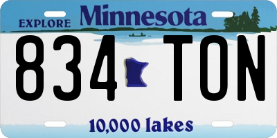 MN license plate 834TON