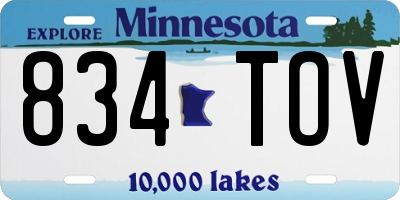 MN license plate 834TOV