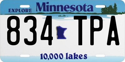 MN license plate 834TPA