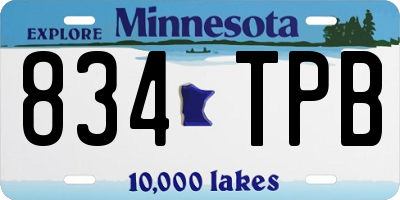 MN license plate 834TPB