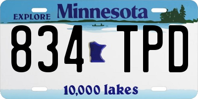 MN license plate 834TPD