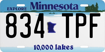MN license plate 834TPF