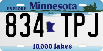 MN license plate 834TPJ