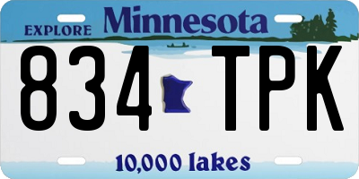 MN license plate 834TPK