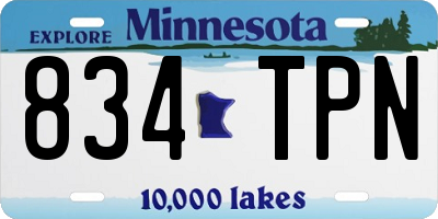 MN license plate 834TPN