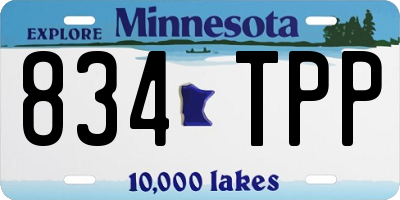 MN license plate 834TPP