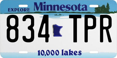 MN license plate 834TPR